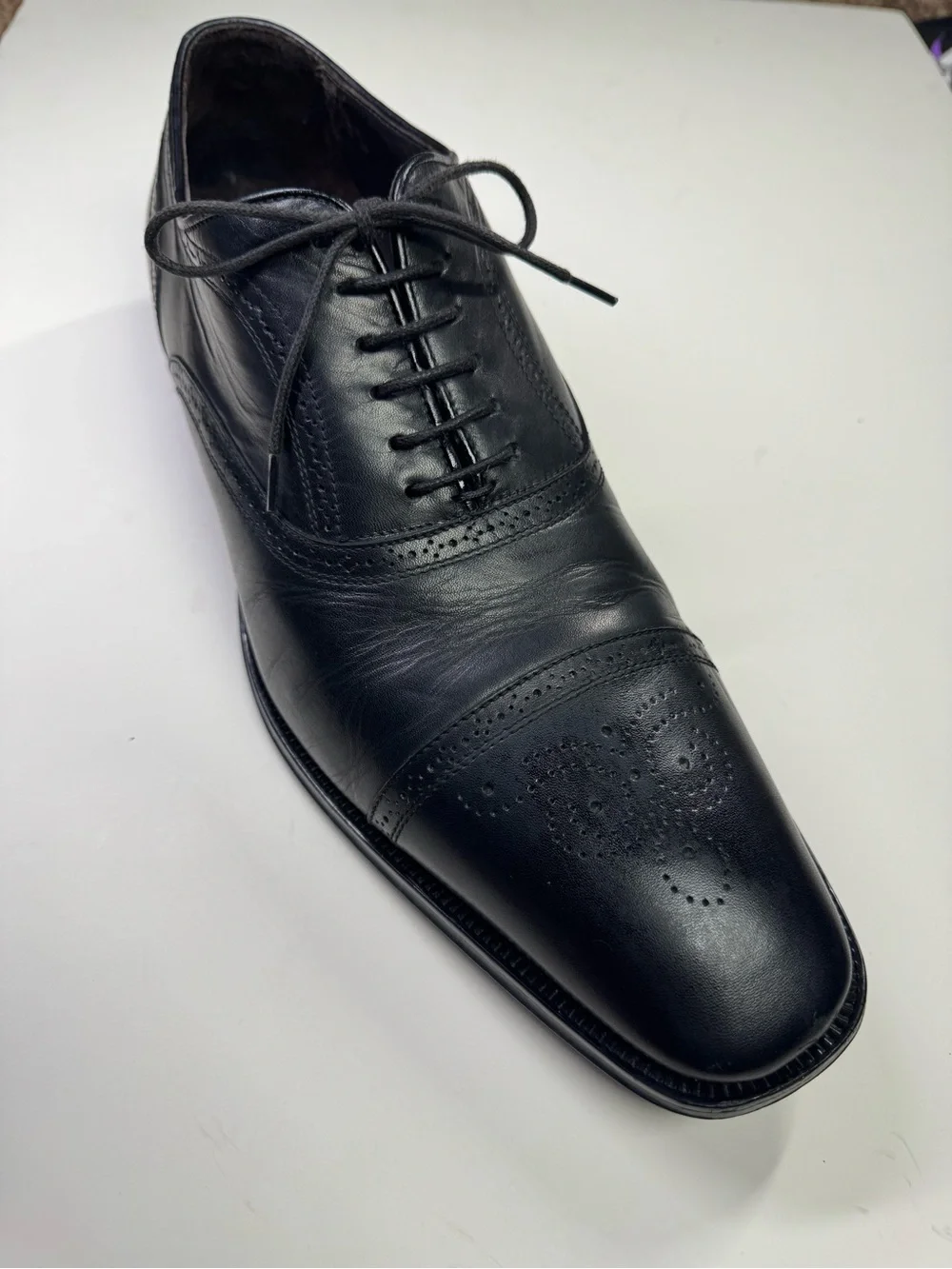 To Boot New York Adam Derrick Black Leather Brogue Oxford Men's Dress Shoes 11.5